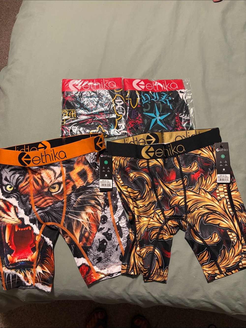 ethika Boy’ Graphic Boxer Briefs - Uouth Large Four Pairs Total